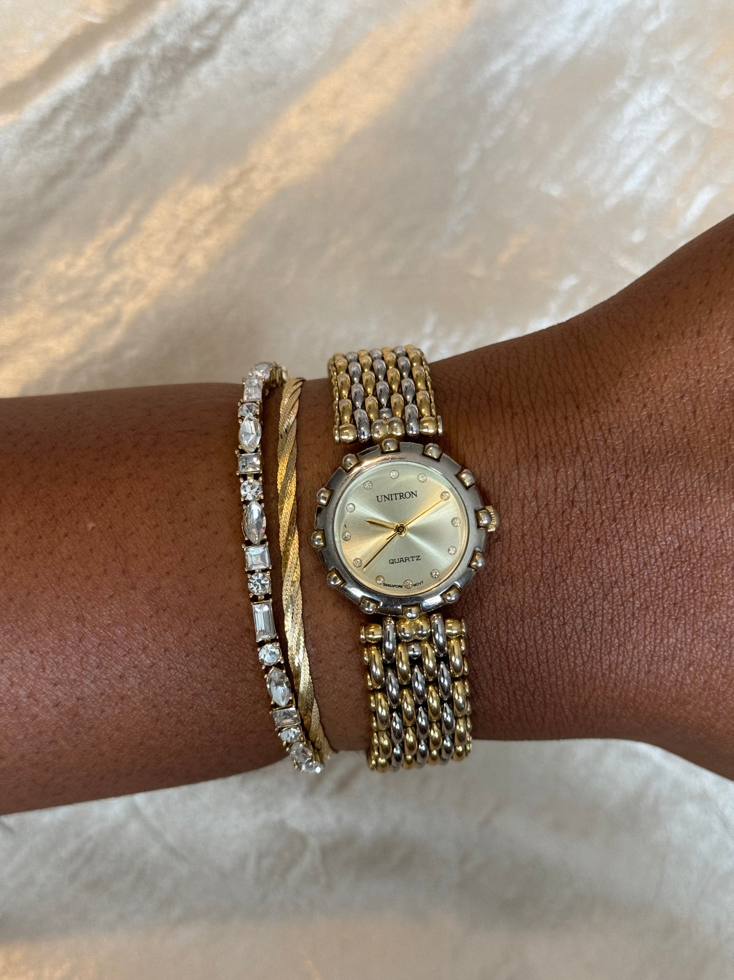 Unitron vintage gold and silver watch