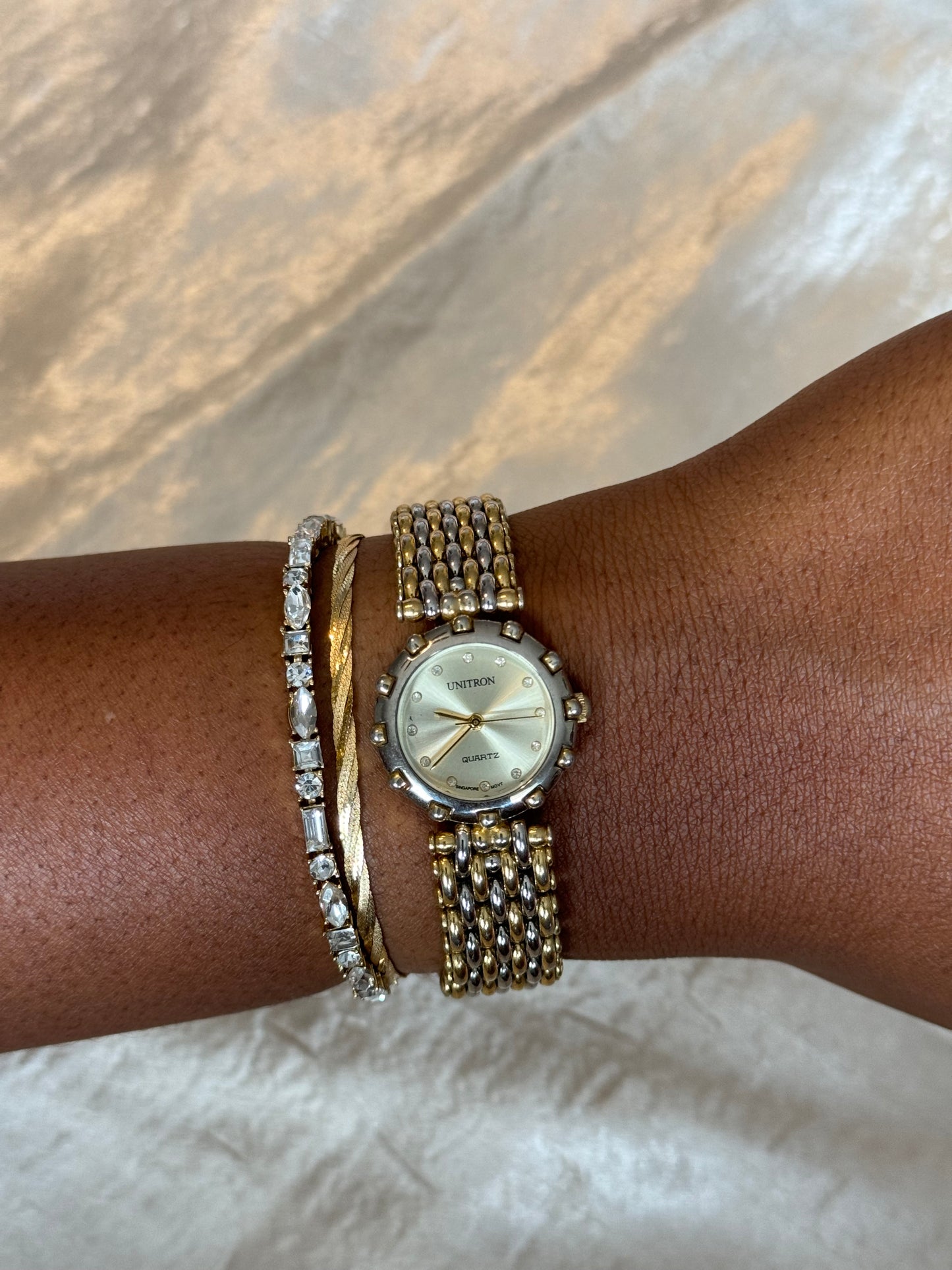 Unitron vintage gold and silver watch